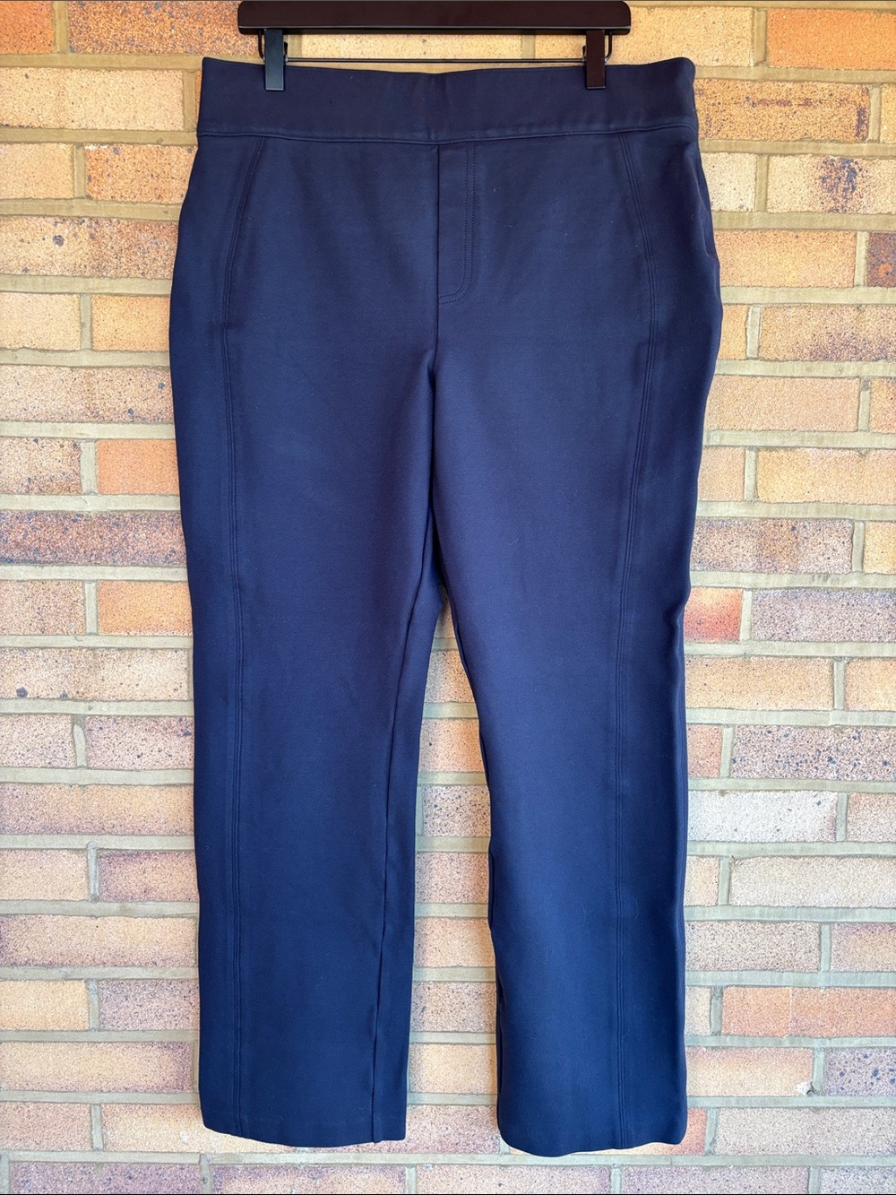 SPANX Women’s Navy Ponte Straight-Leg Pants 1X
